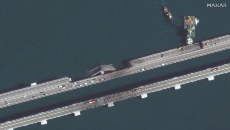 Photo of foto | Imagini din satelit: Traficul a fost reluat pe podul Kerci din Crimeea 